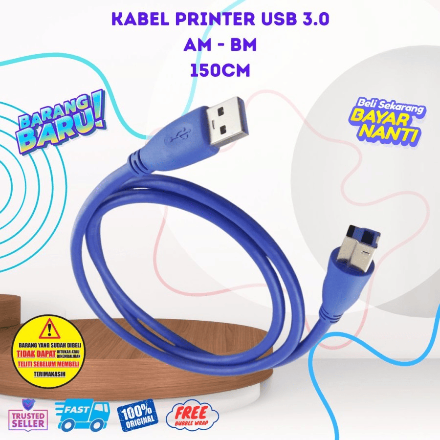 Kabel Printer Usb 3.0 AM BM Panjang 1.5 Meter