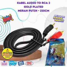 KABEL AUDIO TO RCA 2 GOLD PLATED 150 CM (1-2) / JACK 3.5 - 2 RCA 150 CM