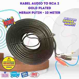 KABEL AUDIO TO RCA 2 GOLD PLATED 15M (1-2) / JACK 3.5 - 2 RCA 15 METER